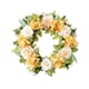 thumbnail image 3 of Corona de primavera para decoración de puerta de entrada, corona de flores artificiales de 18 pulgadas para colgar. Champán, 3 of 9
