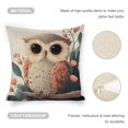 thumbnail image 4 of Owl flowery branch Linen toss pillowcase Decoration pillowcase Gift preferred 20x20" Cushion cover 1 set Sofa pillowcase Sofa bedroom living room car, 4 of 8