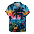 thumbnail image 4 of Shirt For Men Casual Fashion Summer Short Sleeve Buttons Printed T Shirt TopM, 4 of 5