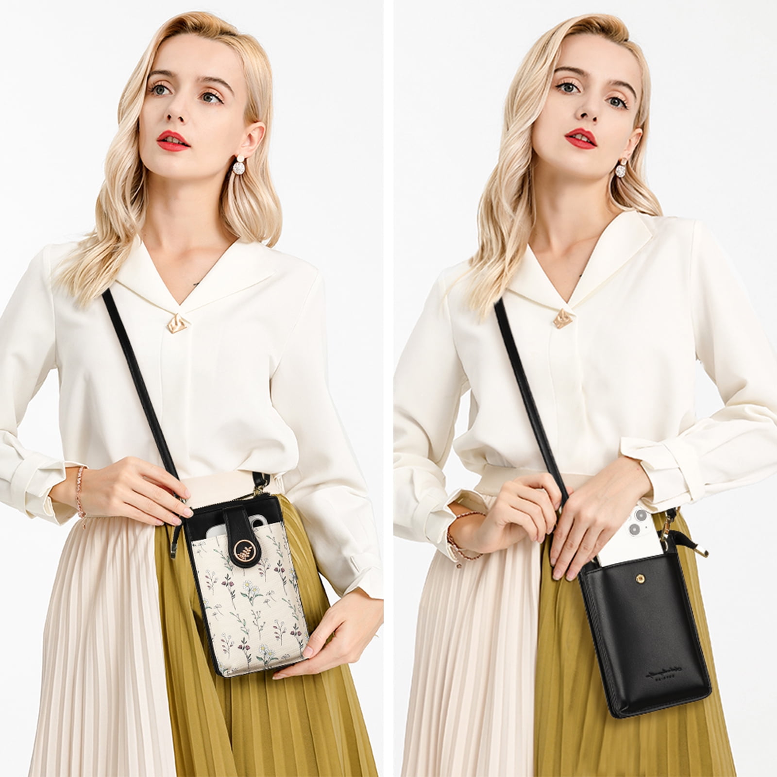 GAEKEAO Small Crossbody Bags for Women Leather Cell Phone Purse Bag Wallet with RFID Blocking Credit Card Slots