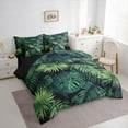 thumbnail image 3 of Castle Fairy Tree Leaves Boy Girl Twin Bedding Sets 7-Piece,Black Green Bedding Comforter Set Microfiber,Tropical Plants Breathable Sheet Sets,Lightweight Room Decor,Reversible, 3 of 8