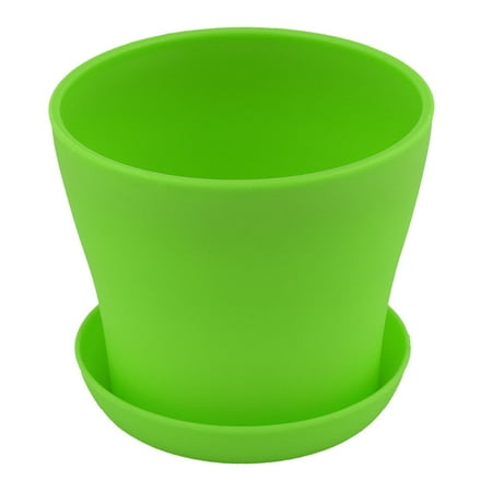 - Desktop Plastic Round Flower Plant Succulent Seeds Pot Container Holder Green