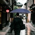 thumbnail image 4 of LEORX Blue Reflective Outdoor Umbrella Foldable Windproof Water Resistant with Non Slip Handle, 4 of 6