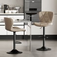 thumbnail image 4 of CQSXDA Adjustable Height Faux Leather Bar Stools Set of 2 Swivel Chairs with Back Design for Kitchen Island Use, khaki, 4 of 14