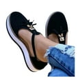 thumbnail image 4 of Women's Slip On Shoes Flats Soft Knit Lightweight Flats Fashion Comfortable For Walking Sneakers Slip On Shoes Black 7, 4 of 6