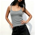 thumbnail image 3 of FAIWAD Tank Tops for Women Summer Sleeveless Ribbed Round Neck Slim Fitted Going out Tops Plus Size Layering Shirts, 3 of 8