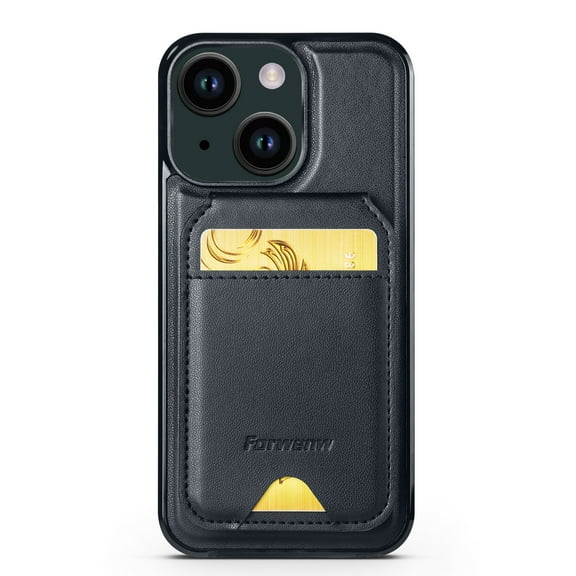 Allytechgroup Case for iPhone 14 with Detachable Cards Holder, RFID Blocking 2 In 1 Wallet Case with Kickstand Shockproof Back Cover Shell for iPhone 14, Black