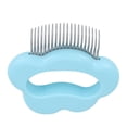 thumbnail image 4 of Peine de masaje para mascotas, cepillo con forma de concha, elimina la herramienta de aseo de piel flotante para gatos y perros, color azul, 4 of 12