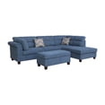 thumbnail image 2 of Diego Blue Fabric Sectional with Storage Ottoman and 2 Accent Pillows, 2 of 6