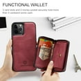 thumbnail image 6 of Allytech Wallet Case for iPhone XS 2018, iPhone X Cover 5.8", Zipper Vegan PU Leather Shockproof Kickstand Magnetic Card Holder Detachable Purse Cover for iPhone X 2017/iPhone Xs 2018, Red, 6 of 7