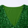 thumbnail image 6 of HAPIMO Women's Slim Tops Dressy Tunic Long Sleeve Shirts Solid Color Sequins Splicing Tees Fashion Spring V Neck Blouse Casual Relaxed Elegant Girls Green XXXL, 6 of 8