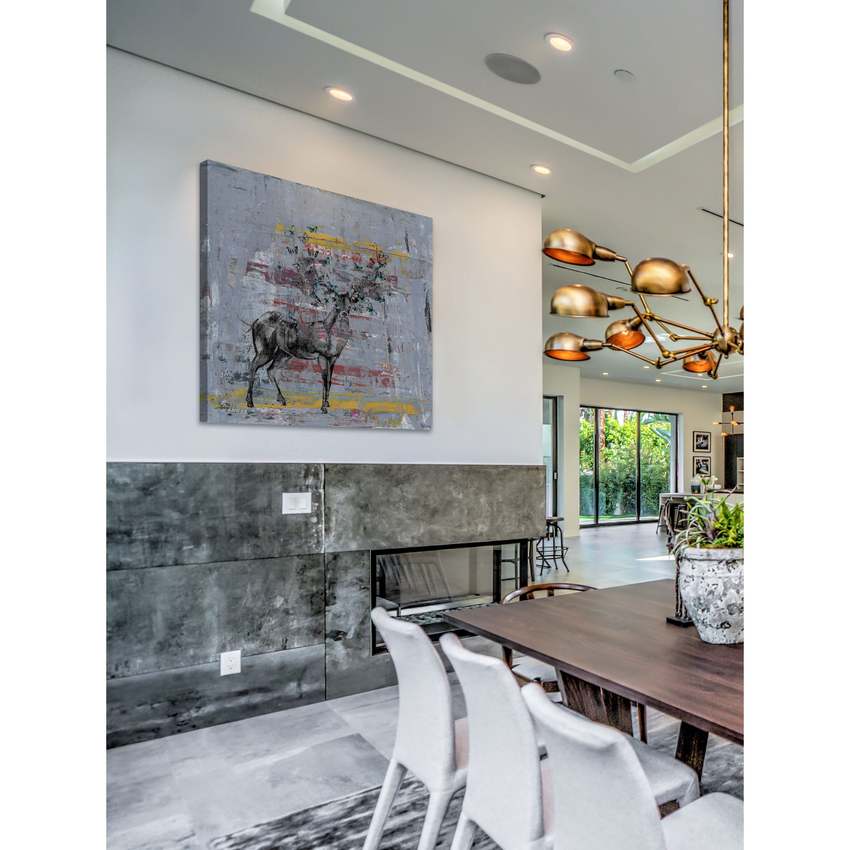 Full Antlers Painting Print on Wrapped Canvas