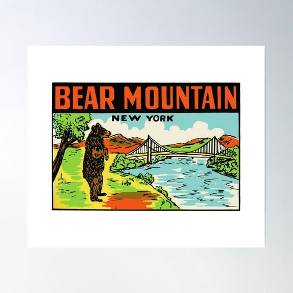Bear Mountain National Park Poster Wall Art, Modern Wall Decor, 8x12 UNFRAMED