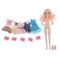 thumbnail image 1 of Cuerpo de Muñeca Articulado Baoblaze 36 Cm Piel Blanca Cabello Rosa 5 Conjuntos de ropa, 1 of 8
