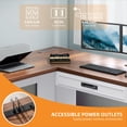 thumbnail image 6 of Craftian L-Shaped Desk with Power Outlets, Computer Desk with Drawers, Executive Desk , White & Walnut Color, 6 of 10