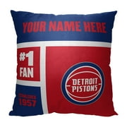 The Northwest 1NBA-69501-0008-RET 18 x 18 in. NBA Detroit Pistons Colorblock Personalized Throw Pillow