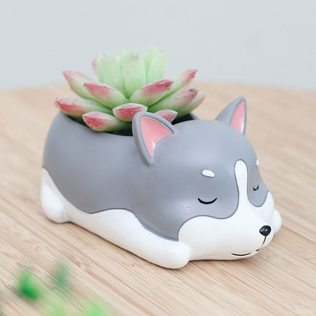 Creative Resin Sleeping Pet Design Flowerpot Lovely Animal Shaped Succulent Plant