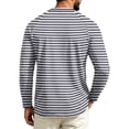 thumbnail image 5 of Mfakffe Men's Striped T-Shirt Long Sleeves Round Neck Basic | Spring Fall, Lightweight Fabric, Soft, Regular Fit, Casual Style, 5 of 5