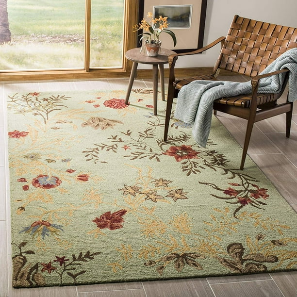 Safavieh Blossom Collection BLM919A Handmade Light Green and Multi
