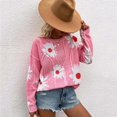 thumbnail image 2 of Aayomet Cardigan Sweaters For Women Women's Crewneck Long Sleeve Oversized Fuzzy Knit Chunky Warm Pullover Sweater Top,Pink S-XXL, 2 of 4