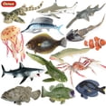 thumbnail image 2 of Oenux - Figuras de acción de PVC emulativas de animales marinos, medusas, tiburones y tortugas, juguetes educativos para fiestas de Navidad, 2 of 5