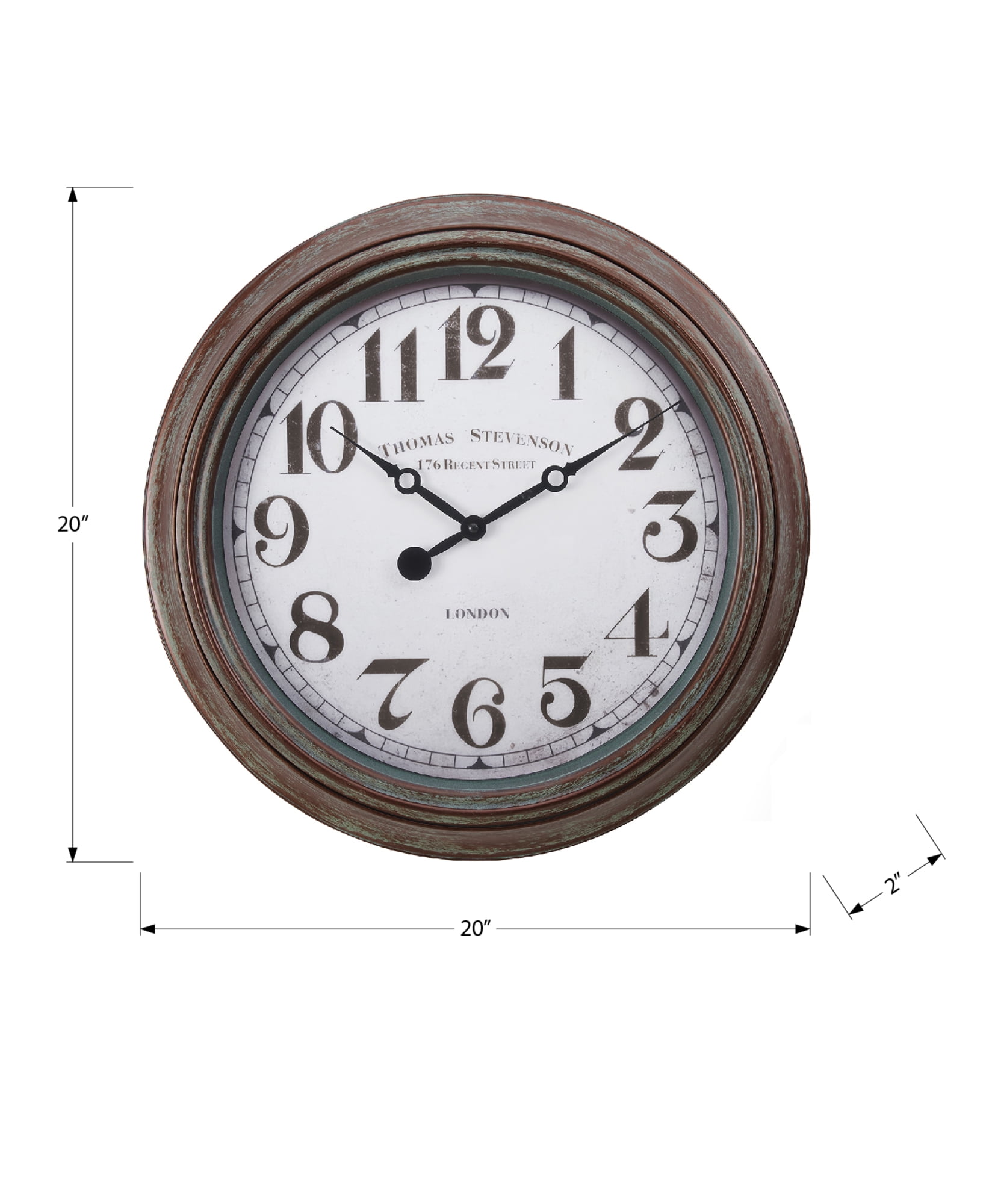 Clocks - 20" Round - Wall Clock - Antique Brown - Transitional