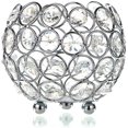 thumbnail image 1 of Autorización：Tazón de cristal de 10 cm Candelabro votivo Candelabros de luz de té brillante Linternas de vela Florero de candelabro decorativo para Navidad Año nuevo Centros de mesa de boda Adepaton LRWJ447-2, 1 of 7
