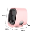 thumbnail image 3 of Teissuly Clearance Powerful, Quiet, Lightweight And Portable Space Cooler With 300ml Water Tank, Cordless&Rechargeable Desk Fan For Room And Office(Pink, ) Teissuly WER2023081500532, 3 of 8