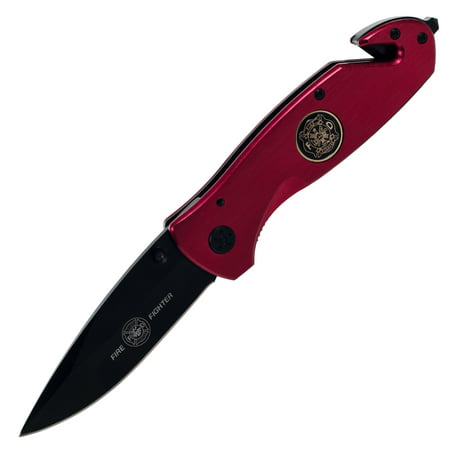 The Defender Series FD Fire Fighter Folding Pocket Knife by