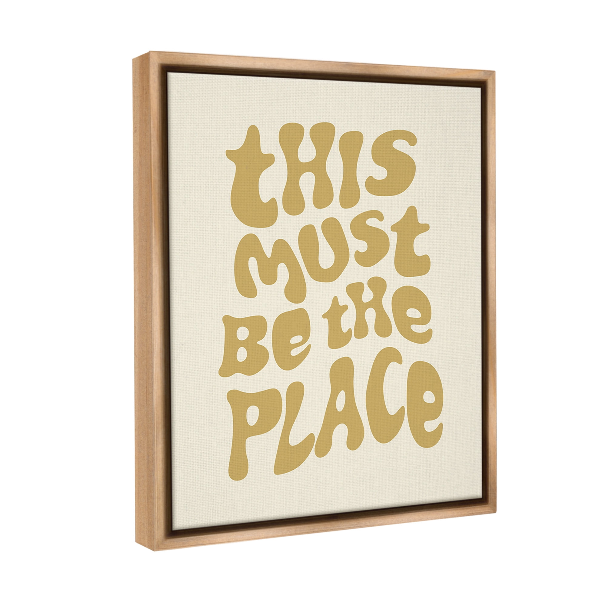Stupell Industries Must Be The Place Typography Painting Brown Floater Framed Canvas Art Print Wall Art, 25 x 31