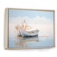 thumbnail image 2 of Designart "Petite Azure And Ivory Lake Boat" Coastal Boat Floater Framed Canvas Art Print, 2 of 5