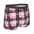 thumbnail image 4 of Uemuo Heart Plaid Pattern Men's Boxer Briefs,Trunk Anti-Chafing,Comfortable, Durable, and Stylish Underwear-Small, 4 of 9