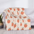 thumbnail image 3 of Yiaed Orange Peach Print Blanket Throw Blanket Soft Cozy Flannel Blanket for Home Bed Sofa Couch Chair-80"x60", 3 of 6