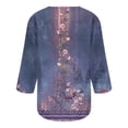 thumbnail image 4 of Fiudx Ofertas de La Semana Blusa Informal de Manga 3/4 con Botones y Estampado de Cuello para Mujer, 4 of 5
