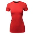 thumbnail image 1 of FashionOutfit Women's Basic Cotton Crew Neck Short Sleeve Top, 1 of 1