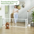 thumbnail image 4 of Freestanding Wood Pet Gate, 38"-71" Sturdy Solid Wood Dog Gate for The House, Doorway, Stairs, Pet Puppy Safety Fence, White, 4 of 8