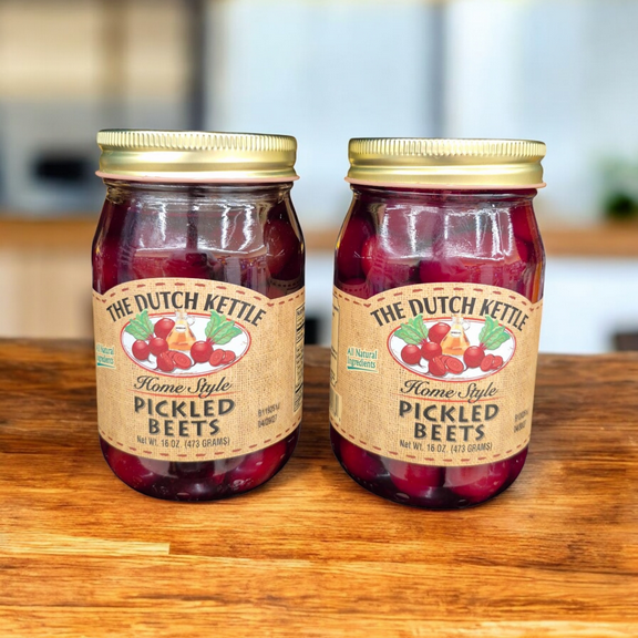 The Dutch Kettle Amish Homemade Pickled Beets – From the Finest Ingredients – Non-GMO – Preservative Free – Traditional Recipe for Authentic Flavor – 2 Pack (16 oz Glass Jars)