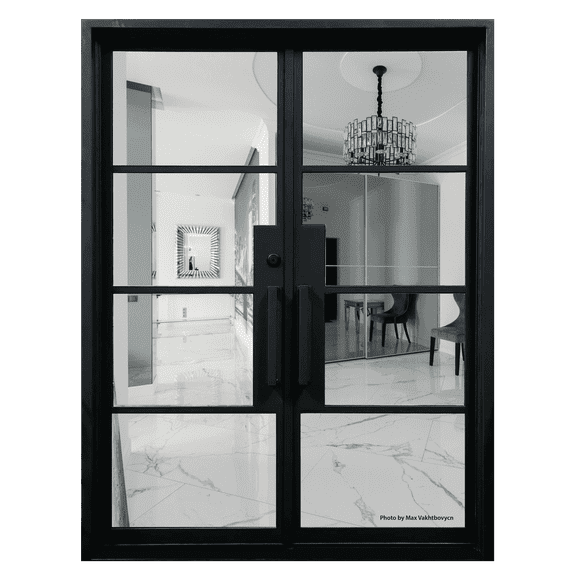 Modern 4-Lite Double Door 74.5" x 97.5"