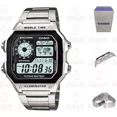 thumbnail image 3 of Reloj Casio Ae1200 Metal Mapa Mundial Full Correa Plateado Bisel Plateado Fondo Negro, 3 of 8