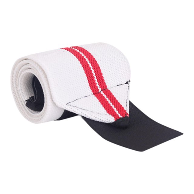 Fitness Strap Strap Wutband con bucle de pulgar Woke Desgaste resistente al protector de protección de muñeca de 53x8 cm Ajustable para accesorio de Rayas rojas blancas