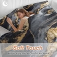 thumbnail image 5 of Gray Marble Bedding 3 Piece Duvet Cover Set Queen Size, Yellow Modern Ink Painting Abstract Art Soft Microfiber Comforter Cover with Zipper Closure & Pillowcases, Wrinkle & FadeResistant Quilt Cover, 5 of 9