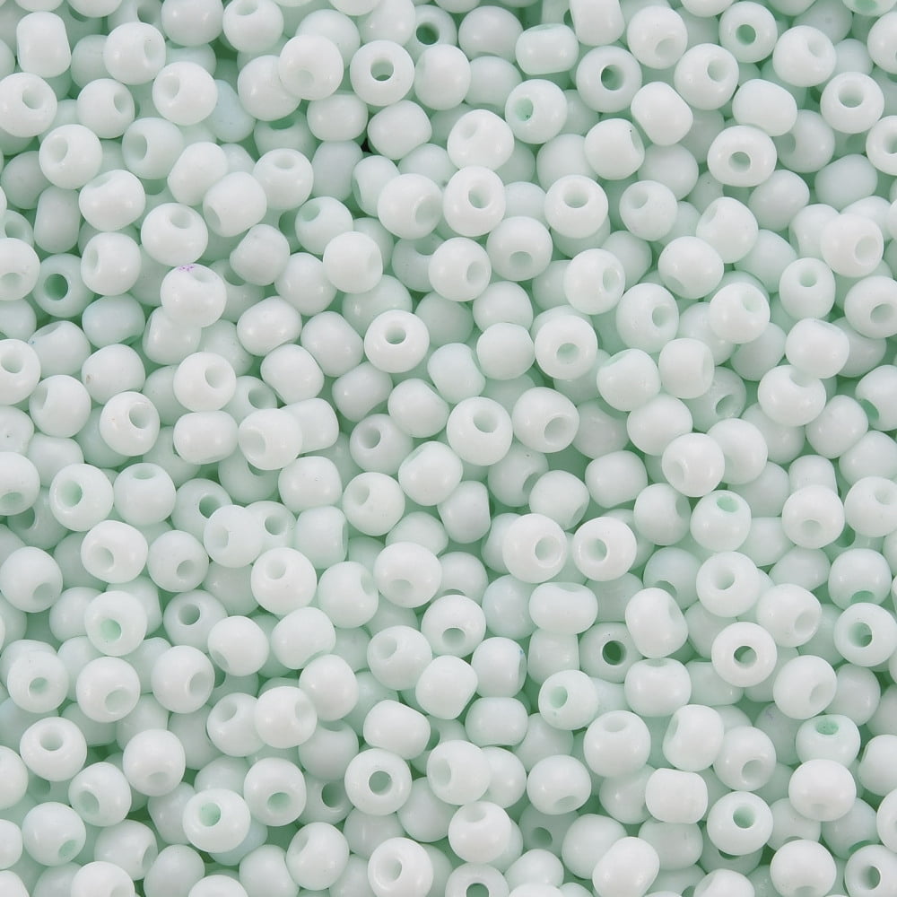 1Pound 8/0 Opaque Glass Seed Beads Round Hole Frosted Colours Round Azure 3~4x2~3mm Hole: 0.8mm 15000pcs/Pound