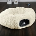 thumbnail image 3 of PETMAKER Cat Tunnel with Cat Bed - Multifunctional Cat Tunnel Bed, Cream, 3 of 11