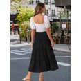 thumbnail image 4 of DARING DIVA Women's Elastic Waist Tiered A-line Ruffle Boho Maxi Skirt M Black, 4 of 6