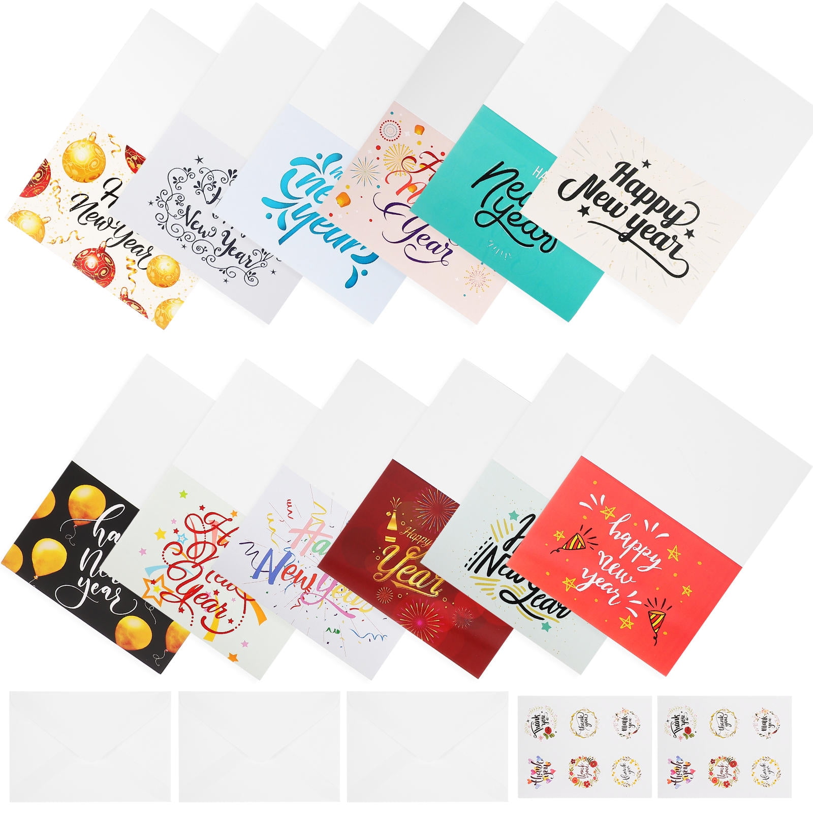HOOWIFFY Handwriting Paper Blessing Cards Set with Envelopes for New Year Party Celebrations and Greetings