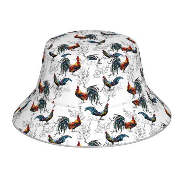 Fotbe Cool Chicken Sombrero Tipo Pescador con Estampado – Sombrero de Sol de Algodón de Moda para Playa, Golf, Pesca