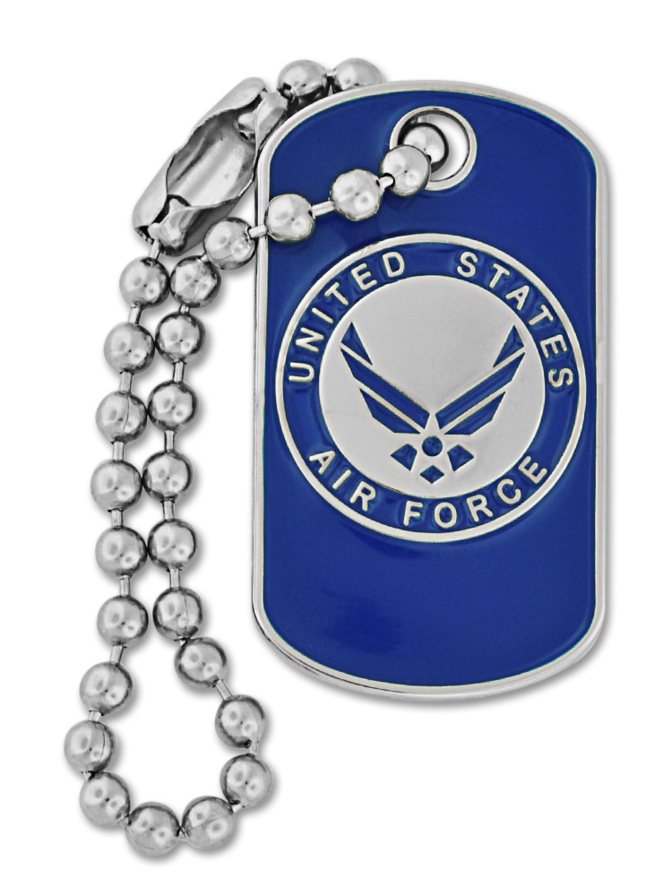PinMart PinMart's Military U.S. Air Force Dog Tag Key Chain Enamel