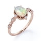 thumbnail image 4 of JeenMata Anillo de Compromiso Art Déco de Cinco Piedras con Diseño Antiguo de Ópalo Etíope de Corte Ovalado de 1,5 Quilates y Moissanita en Baño de Oro Rosa de 18 K sobre Plata, 4 of 6