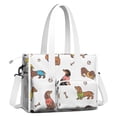 thumbnail image 2 of Teacher Tote Bag,Dachshund Footprint Bone Teacher Utility Tote Bag,Large Work Tote Bags for Women with Multiple Pockets,Top Zipper Closure,13.8x10.6x6.7 Inch, 2 of 5