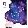 thumbnail image 3 of Celestial Duvet Cover Set, Horoscope Virgo with Sign and Abstract Space Hair Girl Constellation, Decorative 2 Piece Bedding Set with 1 Pillow Shams, Twin Size, Violet and Multicolor, by Ambesonne, 3 of 3